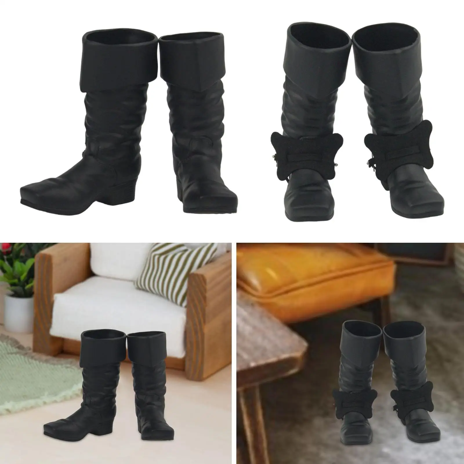 Zapatos de Figura de Acción a Escala 1/6, Botas para Hombre, Miniatura Medieval Informal, Accesorios de Disfraces para Muñecos, Modelos en Miniatura para Figuras Masculinas de 12 Pulgadas