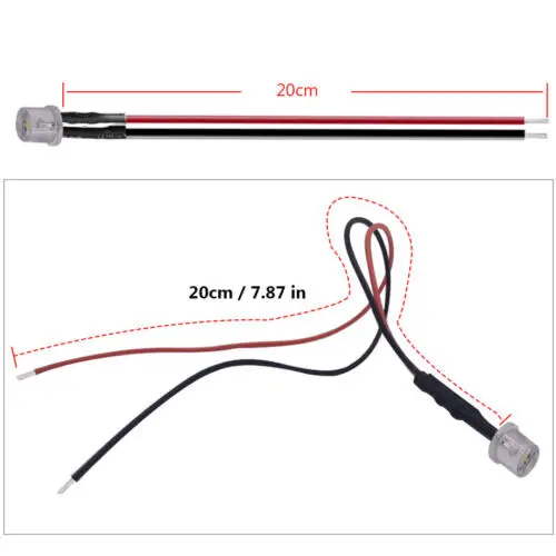 20 Stück 3mm/5mm 5V 12V 24V LED Rot RGB Vorverdrahtete Wasserdichte Flache Leuchtdioden – Detail 5