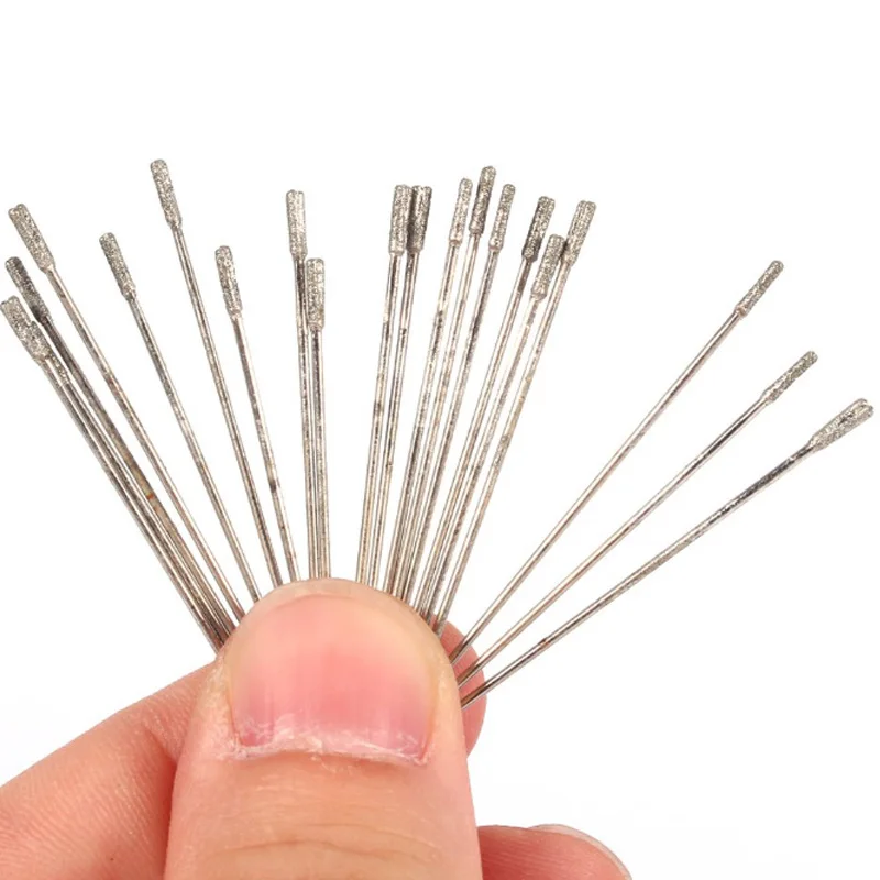 Leijiu Drill Bit 0.6/0.8/1/1.2/1.4mm Shank Coated Lapidary Drill Bits Solid Bits Needle For Jewelry Agate