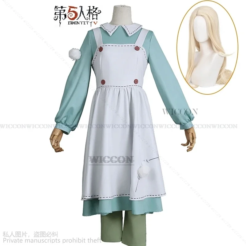 Games Identity V Little Girl Memories Cosplay Costume Eurydice Role Play Uniform Women Halloween Carnival Party Lolita Gold Wig