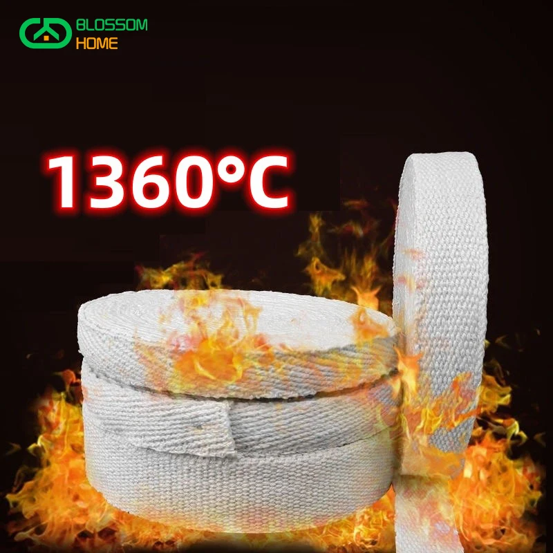 2mm 3mm 5mm 7mm thick Ceramic Fiber Tape Smoke Exhaust Pipe Insulation Band of Water Heater 1360 ℃ High Temperature Resistance