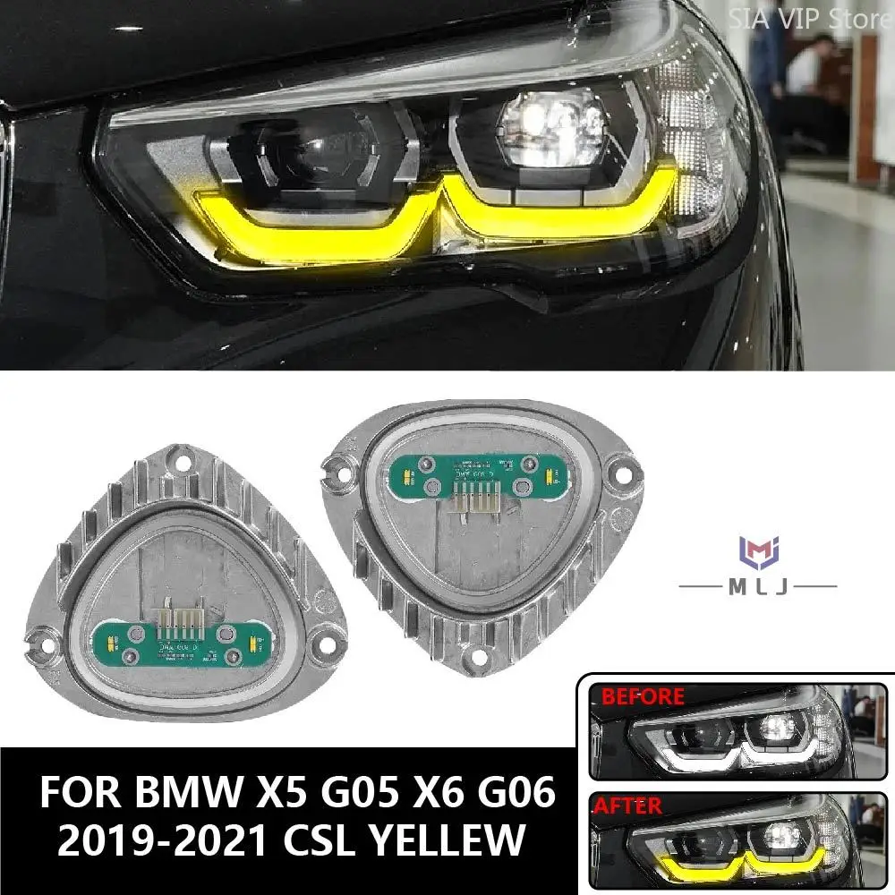 For BMW X5 G05 X6 G06 2019 2020 2021 Angel Eyes LED Headlight DRL Yellow Light Source Module OEM 63119477985 Car Accessories