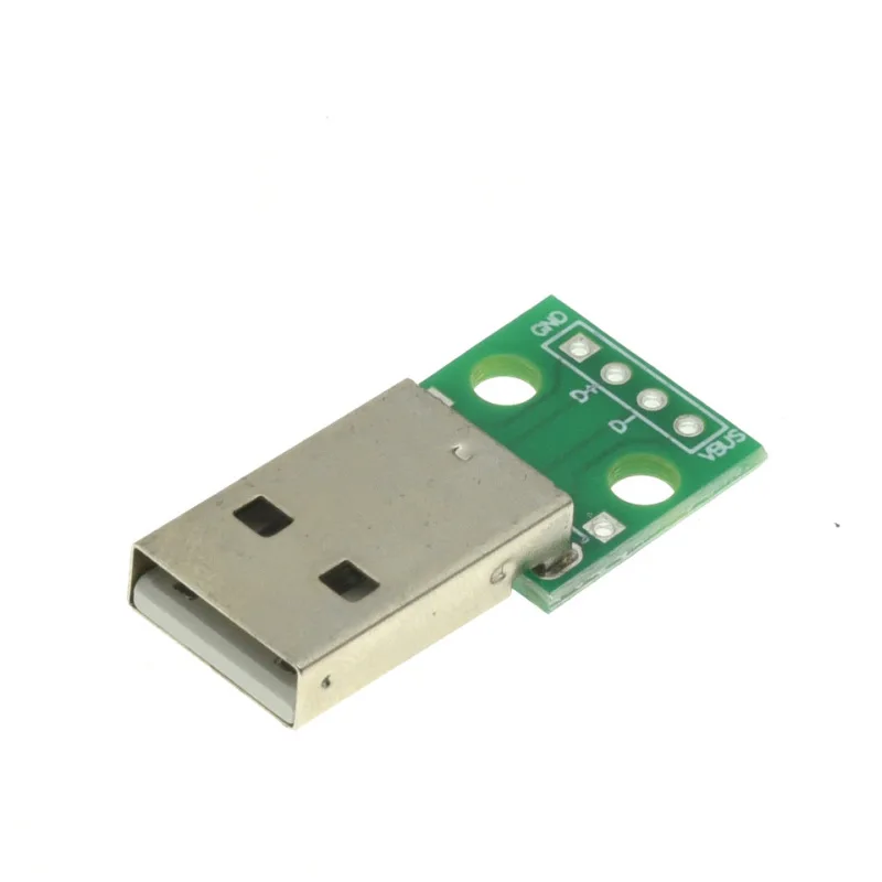 1-100 قطعة محول USB من النوع A ذكر إلى DIP - لوحة القطع ذات 4 دبابيس ملحومة مسبقًا 2.54 مم #5