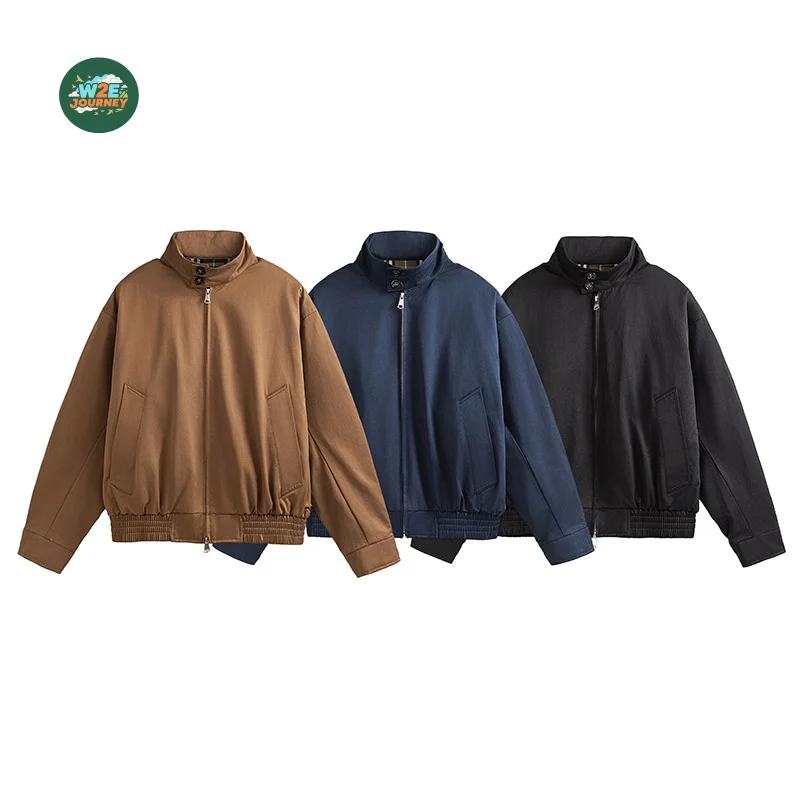 

W2EJOURNEY Top Quality EU US Size Luxury Baseball Jacket Unisex Spring Autumn Basic Versatile Simple Workwear Coat Jacket