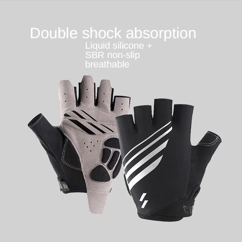 Cycling Half Finger Short Gloves Shockproof Anti-skidding Breathable Gel Pad MTB Racing Bike Bicycle Motorcycle Biker Gloves