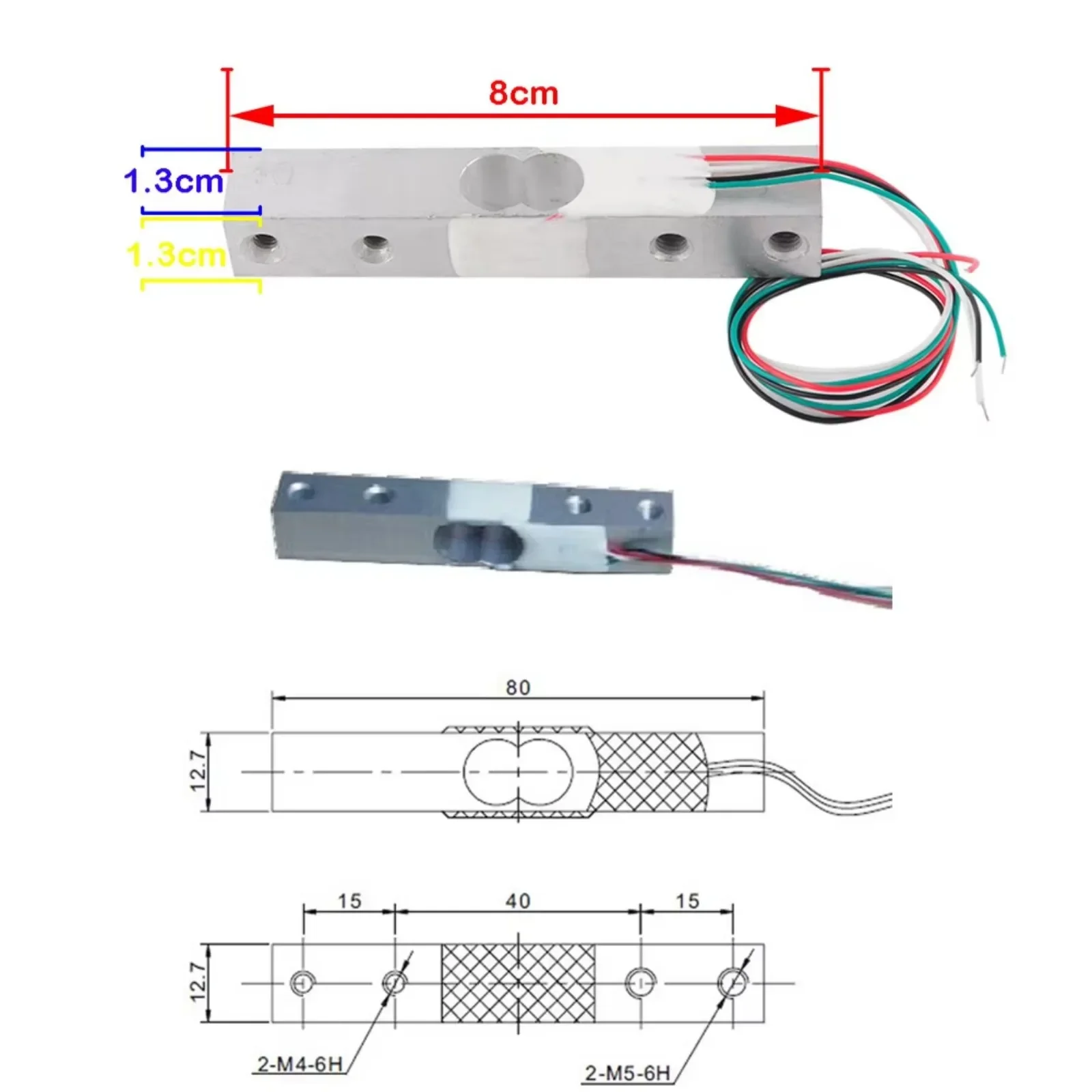 4 Set HX711 AD Module 10Kg Load Cell Digital Portable Electronic Kitchen Scale Weight Sensor For Arduino RPI