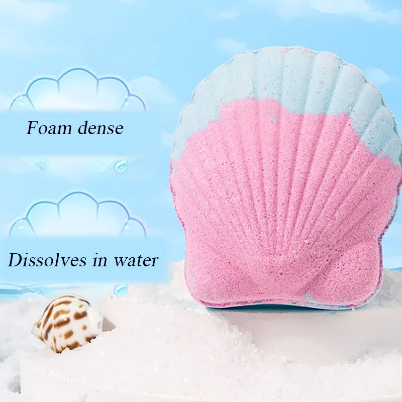 5ชิ้นลูกบอลอาบน้ำหอยเชลล์อเนกประสงค์ลูกบอลเกลือขัดผิวน้ำมัน Essential สกัดจากหอยเชลล์เพื่อปรับปรุงกลิ่นตัวและความหยาบ