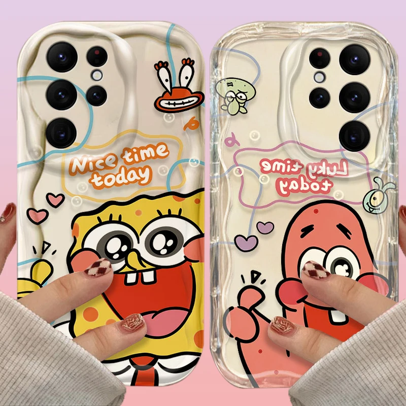 Etui na telefon Samsung Galaxy S24 Ultra S23 S22 Plus S21 S20 FE A25 A55 A35 Graffiti SpongeBobs Patrick gwiazda fala silikonowa obudowa