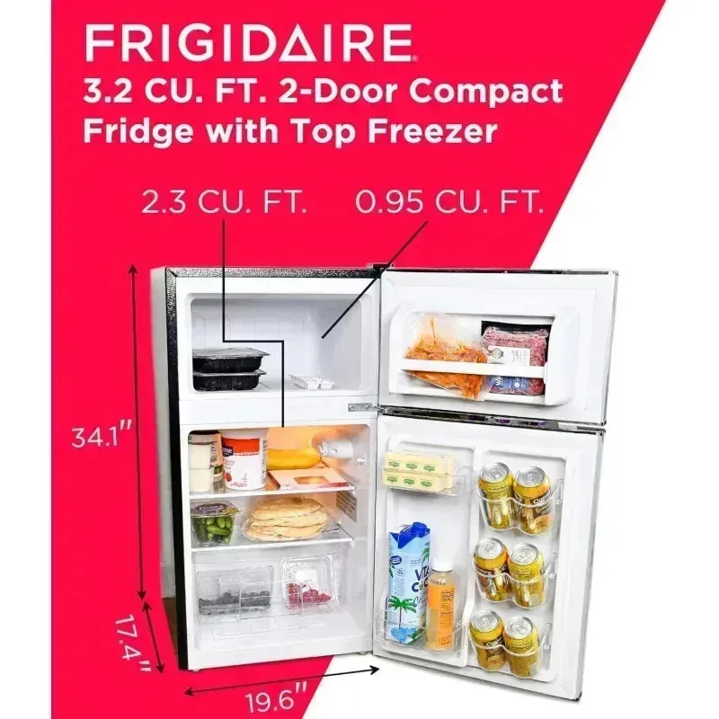 QZB9-Frigidaire EFR341,3.1 قدم مكعب ثلاجة وفريزر ببابين، سلسلة بلاتينية، ستانلس ستيل، مزدوج، $R #3