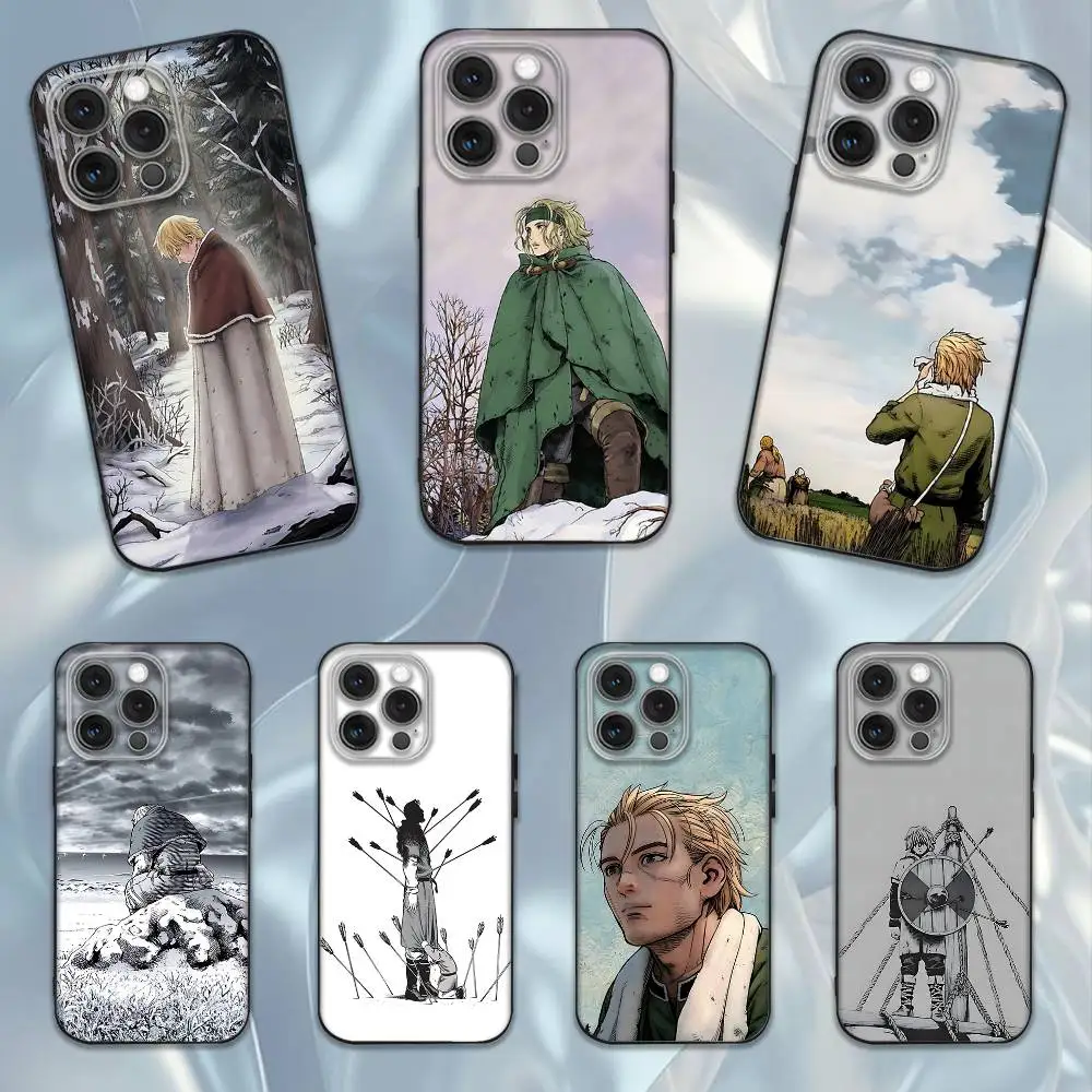 

V-Vinland S-Sagas Manga Phone Case For iPhone 16e,16,15,14,13,12,11,Pro,X,XS,Max,XR,Plus,Mini Soft Black Cover