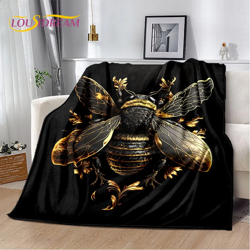 

Cartoon Dream Cute Bee HoneyBee Insect 3D Blanket,Soft Throw Blanket for Home Bedroom Bed Sofa Picnic Travel Cover Blanket Kids