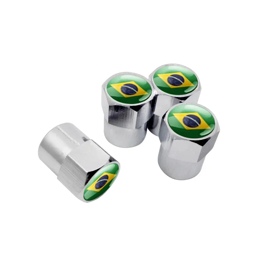 4PCS Brazil Flag Car Wheel Tire Valve Caps Tyre Stem for Honda Mugen Accord Fit Odyssey CRV Pilot Civic City Jade Insight