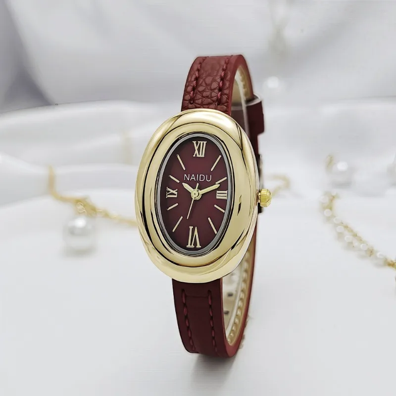 Vintage Women Watch Pigeon Egg Dial Women's Quartz Watch Luxury Leather Strap Wristwatches Gift Clock Dropshipping Reloj Mujer