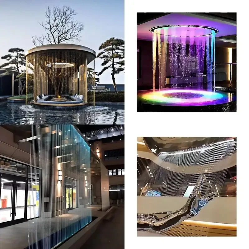 Water Curtain Screen Digital Projection Water Curtain Decorative Water Curtain Wall LED Cascading Fountain for Parks &