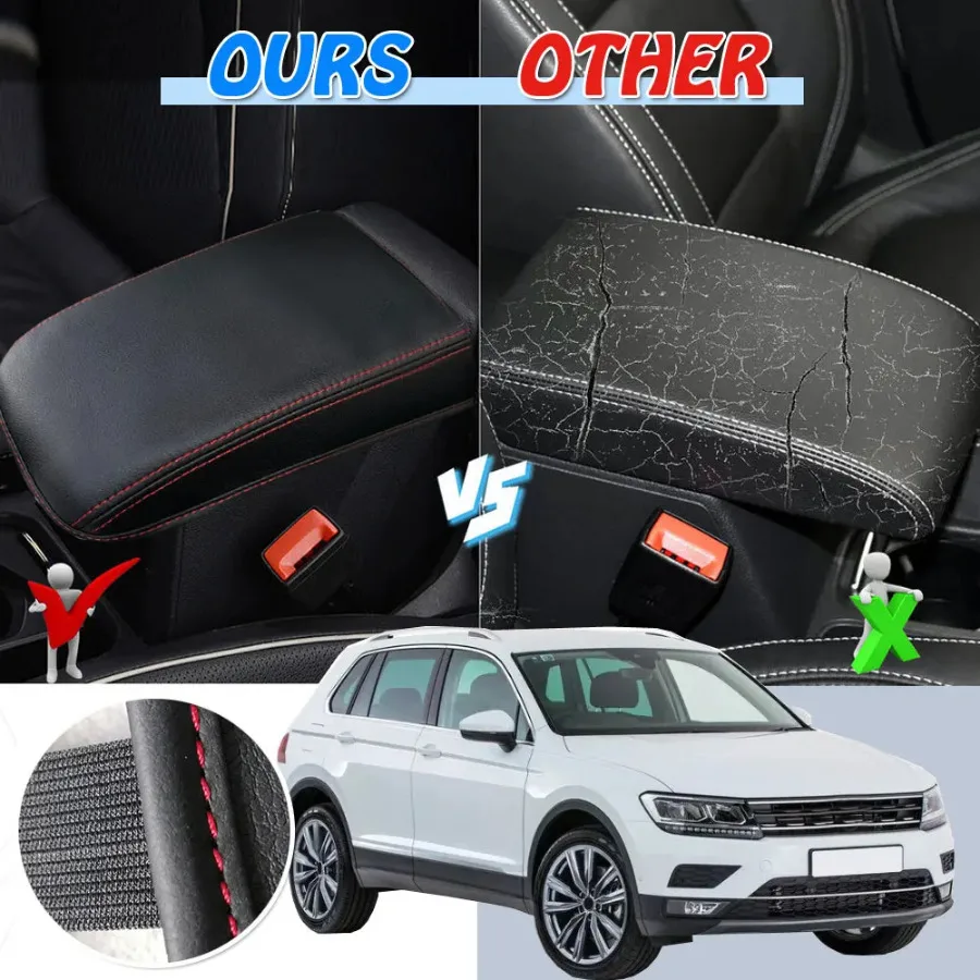 

1x Car Interior Accessories Car Armrest Console Support Box Armrest Pad Cover for VW Tiguan MK2 (Second Generation) 2017-2022