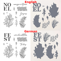 Sep.-Dec. 2023 German English NOEL Silicone Stamps Holly Bouquet Cutting Dies for DIY Paper Card Christmas Festive Crafting 2023