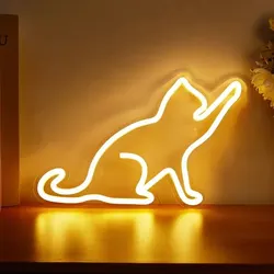 Cat Neon Signs Lights Decor for Room Wall Table for Christmas Home Party Wedding Birthday Kids Or Girls Bedrooom