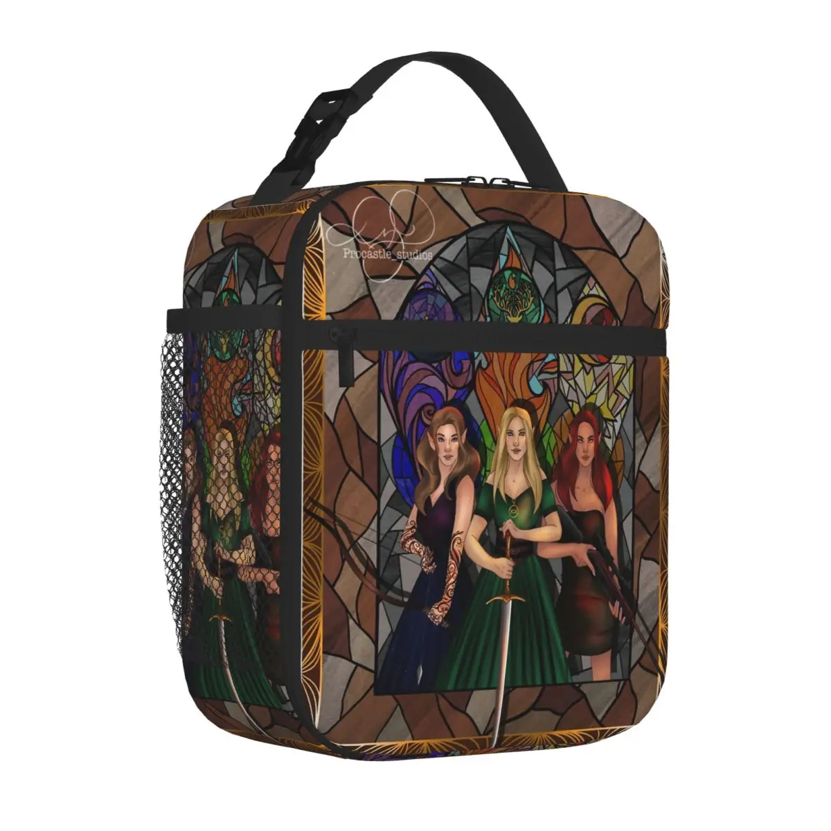 Bolsa de Almuerzo de Neopreno con Textura para Niñas, Diseño de Sarah J. Maas, Ideal para Campamentos y Excursiones Diarias, Gran Capacidad, ¡Oferta!
