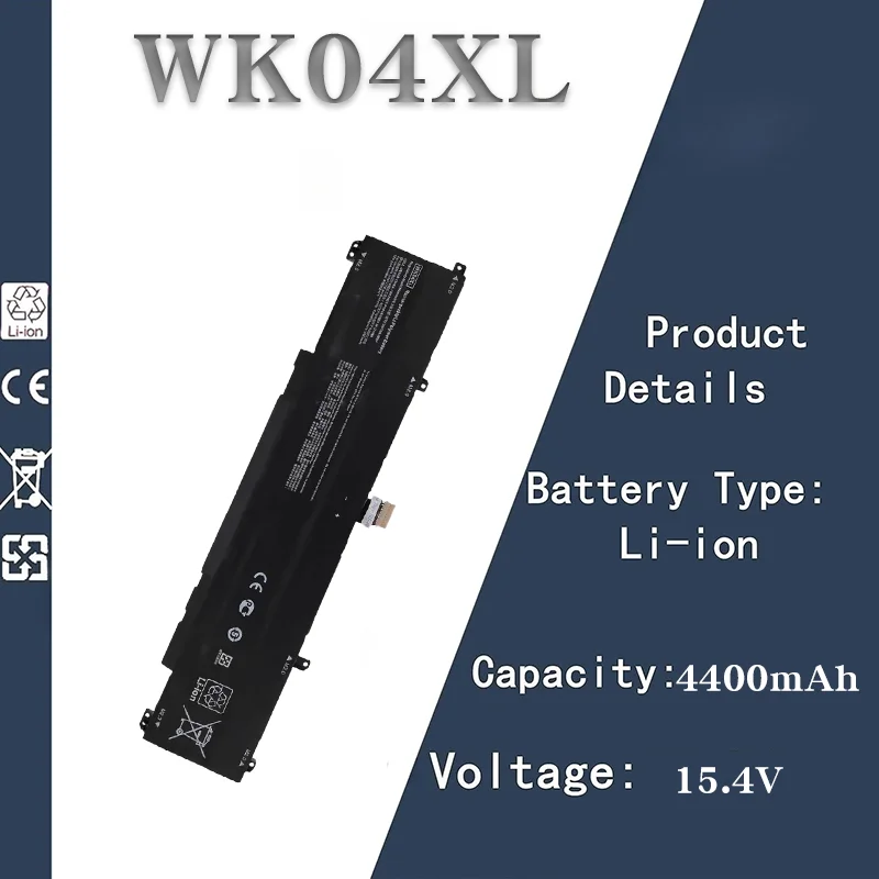 

15.4V 4400mAh Battery Replacement for HP Light and Shadow Wizard 7/8 Victus Pro | Compatible with TPN - Q263/Q264 WK04XL Laptops
