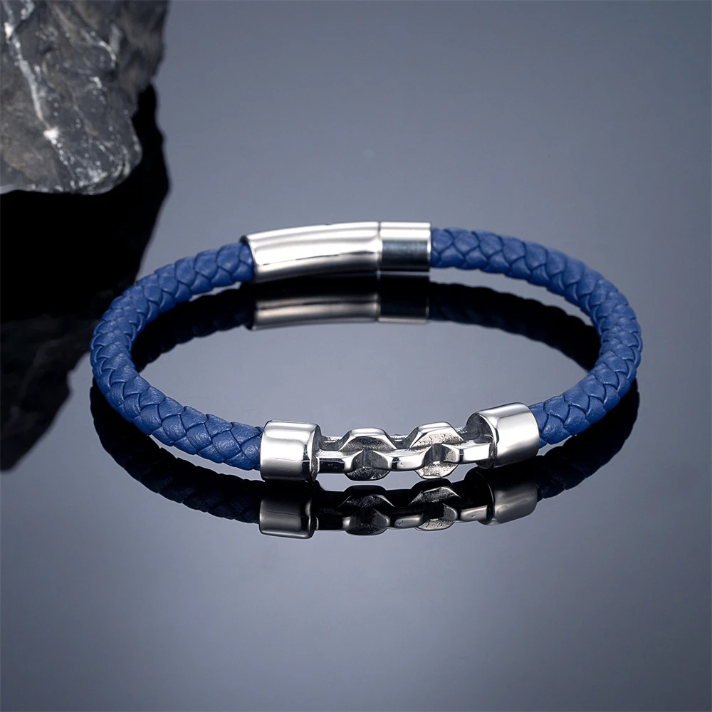 Men's Braided Leather Bracelet, Handmade Vintage Style