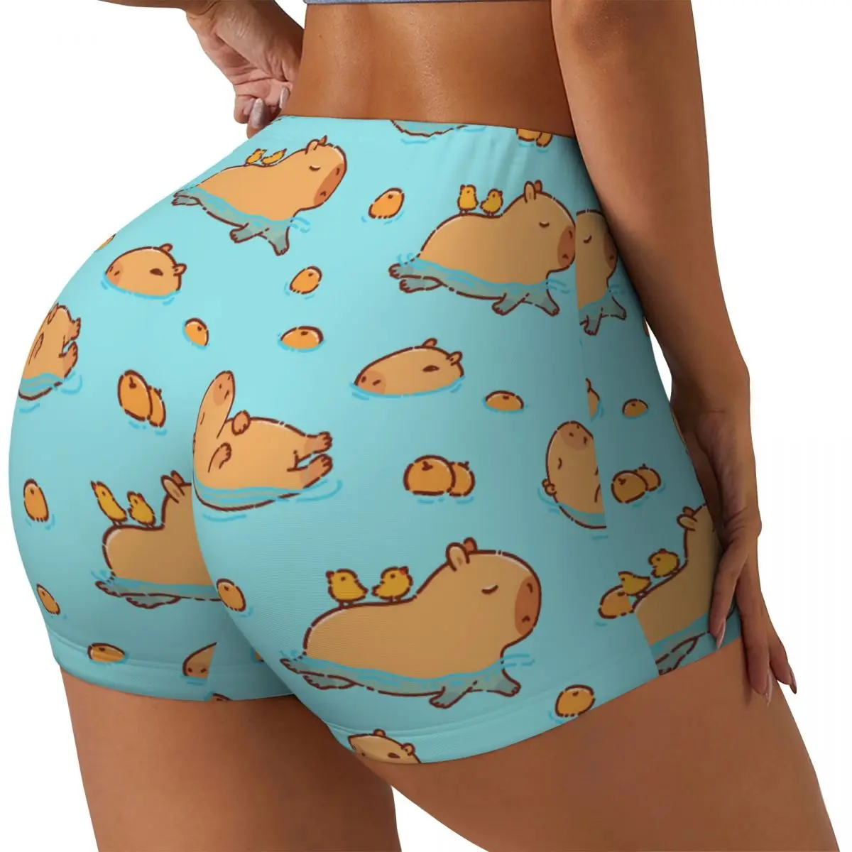 

Cute Capybara Workout Shorts for Women Scrunch Butt Lifting Up Tummy Control Gym Yoga Booty Kawaii Capy Animal Athletic Shorts