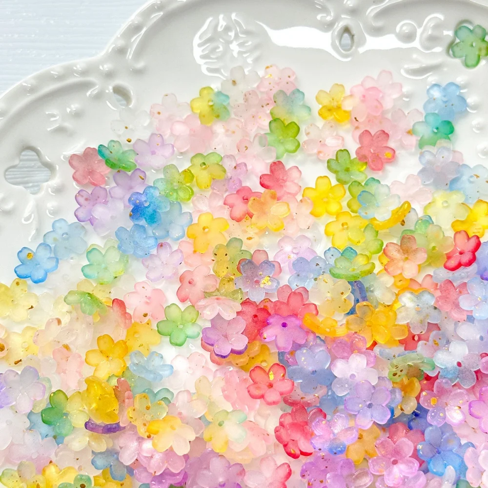 10mm 300/150pcs peach blossom three-dimensional holes sprinkled with golden, peach blossom scattered beads For DIY making