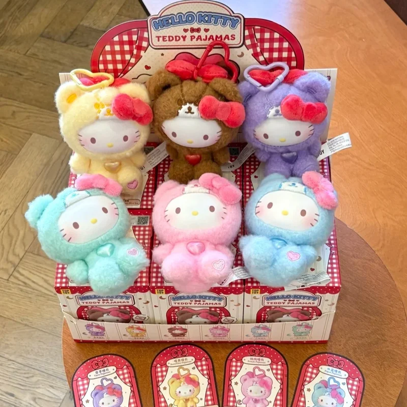 

Hot Sale TOPTOY Hellokitty Teddy Sleepwear Plush Mystery Box Cute Hello Kitty Doll Pendant Exquisite Ornament Girl Birthday Gift