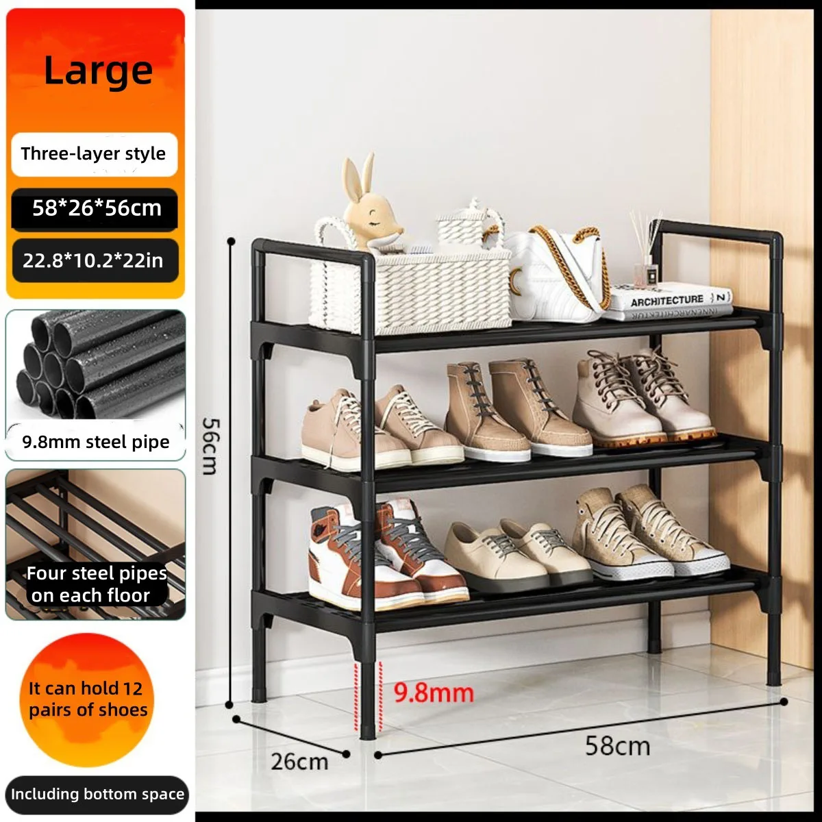 Schuhschrank am Eingang des Hauses, mehrstöckiger Schuhschrank für den Eingangsbereich des Schlafsals, multifunktionales Aufbewahrungsregal