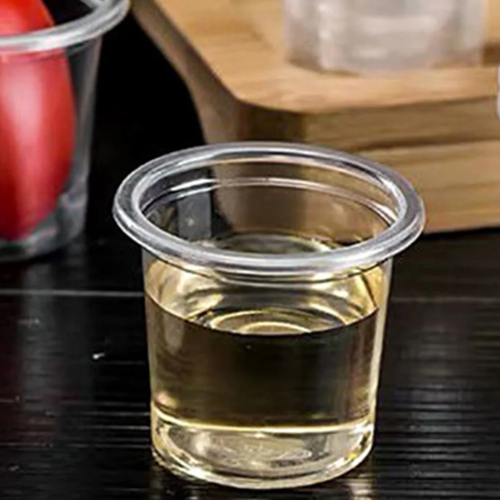 200Pcs Small Plastic Cups Clear Shot Cups Tasting Cup Plastic Cups Disposable Clear Shot Glasses Mini Small Tasting Sample 20ml