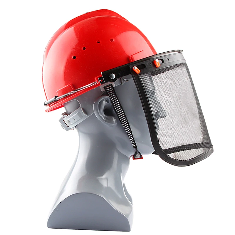 

1PC Garden Grass Trimmer Safety Helmet Hat With Full Face Mesh Protective Mask For Logging Brush Cutter Forestry Protection