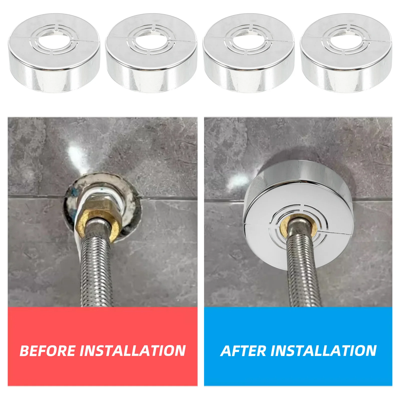 4 قطعة ABS الحمام المطبخ صنبور ثقب غطاء سهلة التركيب Nondisassembly الزخرفية شفة لوحة بالوعة دش التبعي