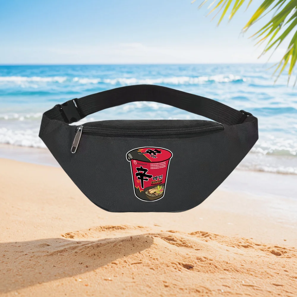 Nongshim Shin Cup Sopa de fideos Noodle instantáneo picante gourmet Sabor picante y picante Mochila de cintura Bolso cruzado de pecho Casual de calle S