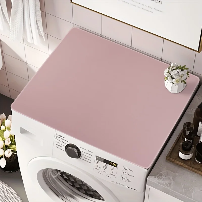 VIKAMA Nordic-Style Washing Machine Dust Cover Pink Simple Tulip Pattern Washing Machine And Dryer Balcony Decoration