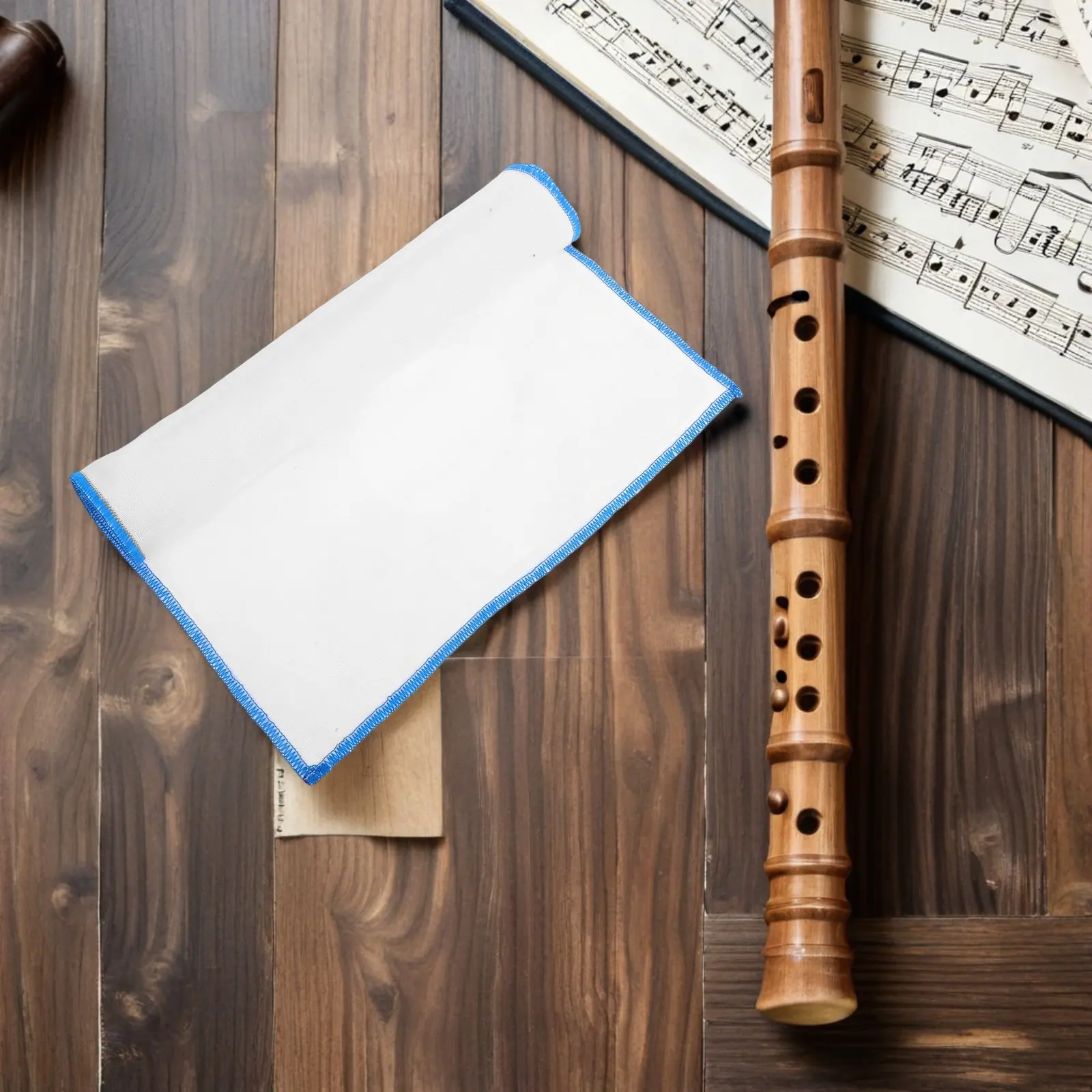 2Pcs Flute Cleaning Cloth Soft Cotton Gauze for Flute Interior Maintenance Reusable Instrument Polishing Gauze
