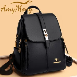 Mulheres de grande capacidade mochila bolsas de alta qualidade couro do sexo feminino saco escolar sacos viagem bagpack senhoras bookbag