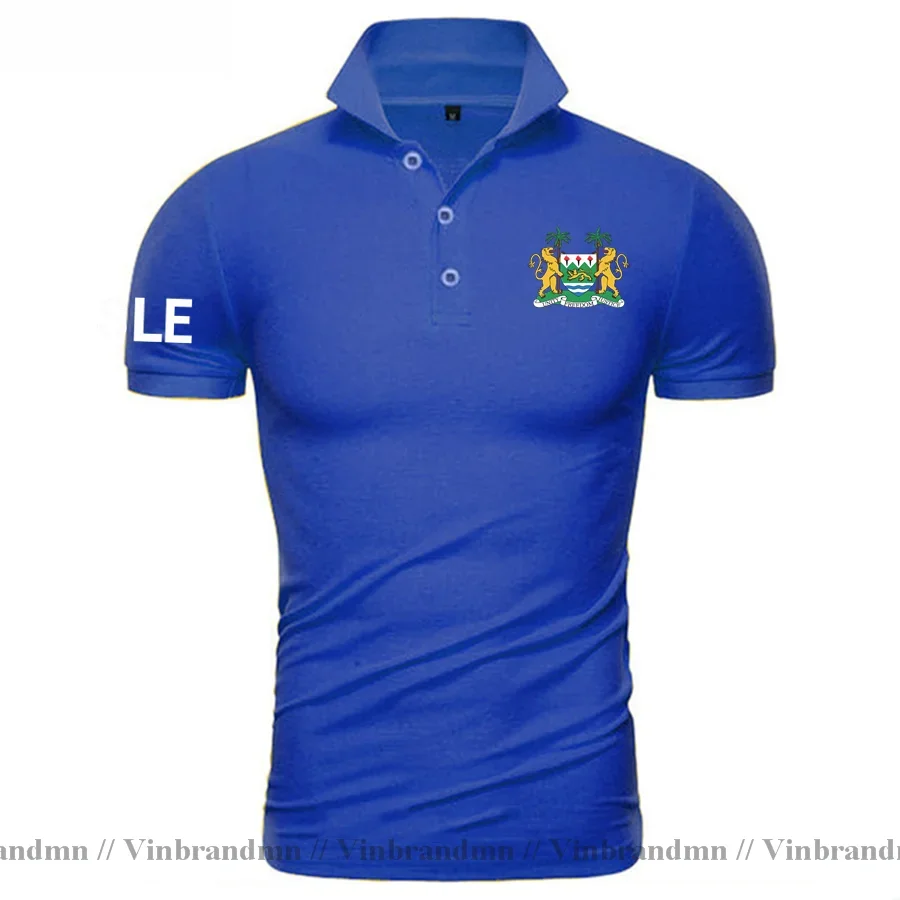 Sierra Leone Leonean SL SLE Polo shirts Men Pure Cotton Clothing Fashion Brands Shirts Classic Country Nation Team Flag New Tops