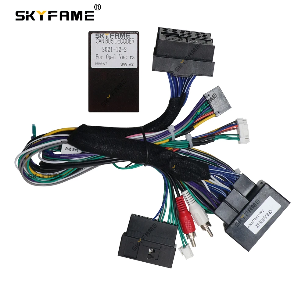 SKYFAME For Opel Vectra 3 Car 16pin Wiring Harness Adapter Canbus Box Decoder Android Radio Power Cable