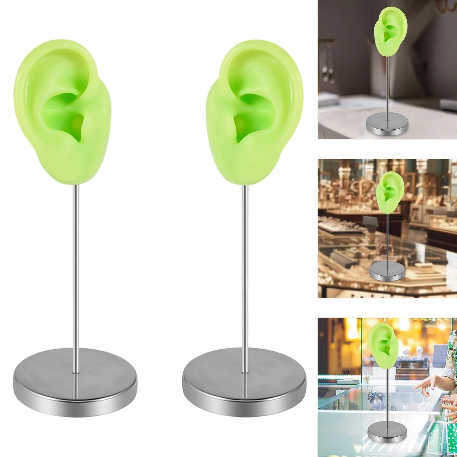 

Silicone Ear Model Jewelry Holder Body Part Prop Realistic Organizer for