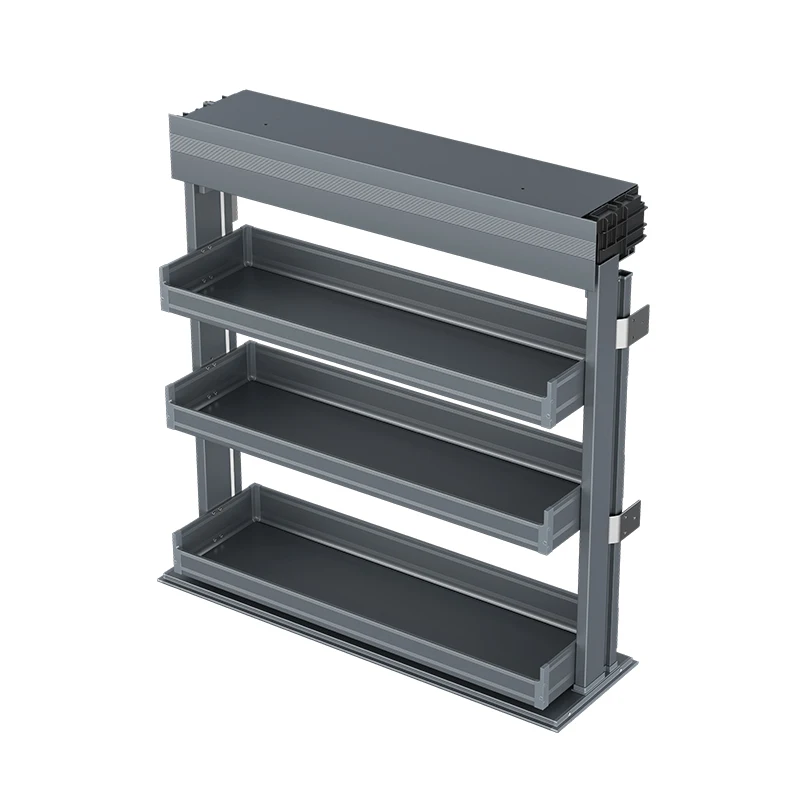 تاجر الجملة خزانة المطبخ الكهربائية تصميم مخصص الذكية رفع تخزين المطبخ 3 طبقات خزانة سلة الرفع التلقائي #3