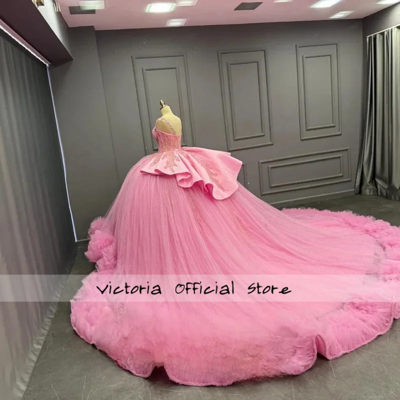 

Attractive Strapless Quinceanera Dresses for Girl Rhinestones Layered Corset Vestidos De 15 Quinceanera Customized