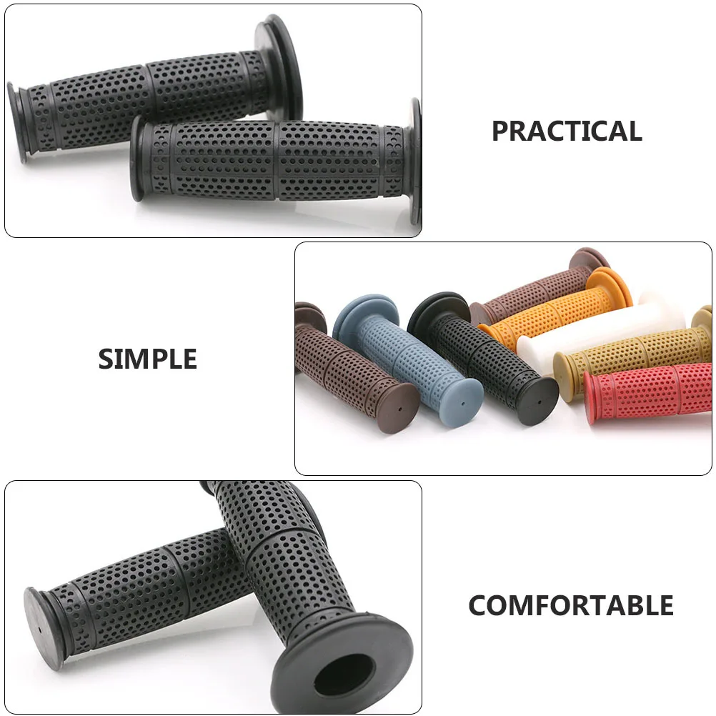 

1 пара винтажных резиновых ручек для руля мотоцикла, мягкие, удобные, нескользящие, сменные аксессуары для мотоцикла, рукоятки для мотоцикла