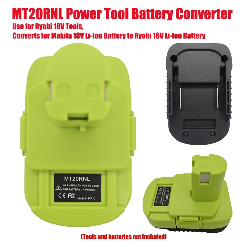 

Use for Ryobi 18V Tools,Converts for Makita 18V Li-Ion Battery to Ryobi 18V Li-Ion Battery MT20RNL Power Tool Battery Converter
