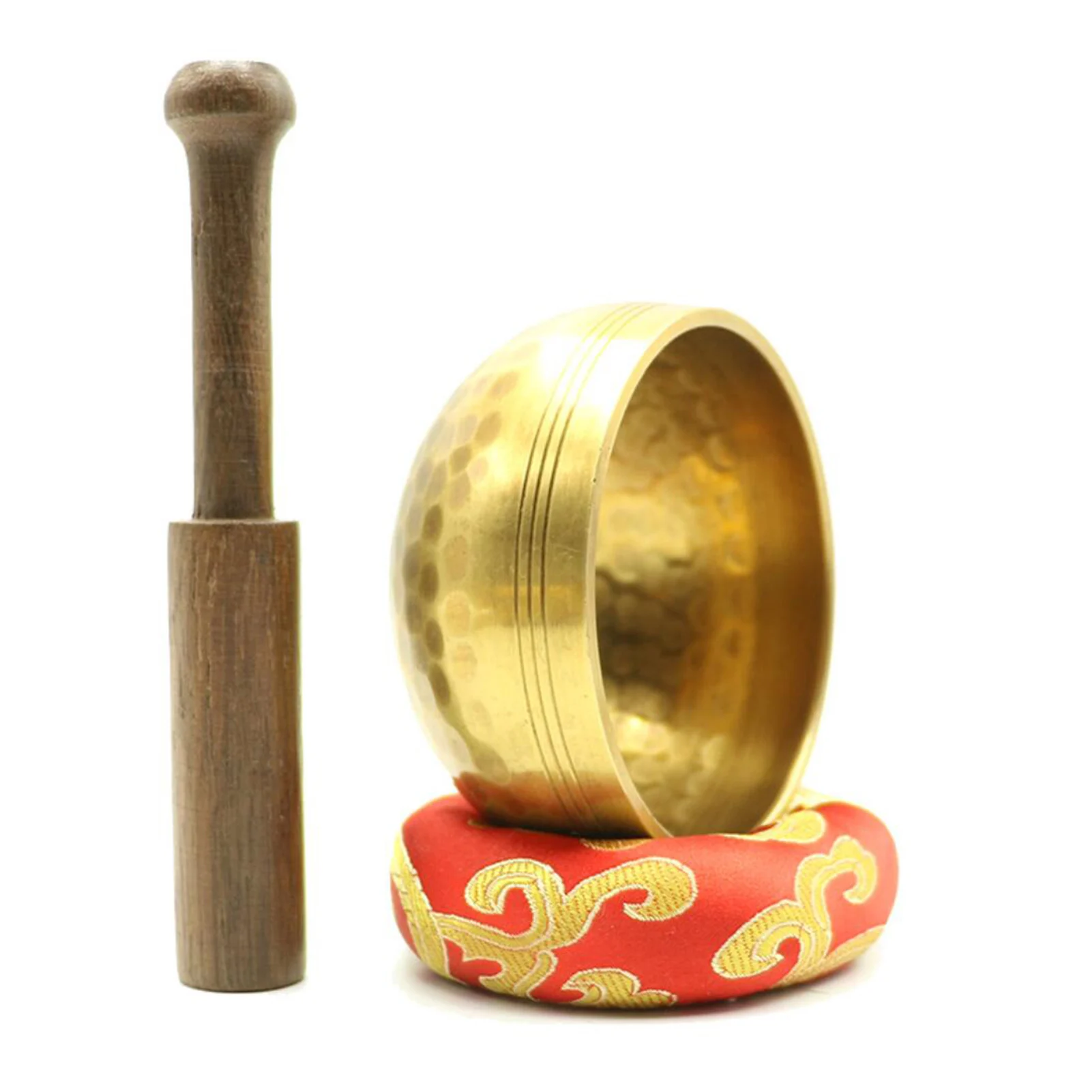 Tibetan Singing Bowls Meditation Sound Bowl Heavenly Tone For Healing And Mindful Wooden Mallet Hand-Sewn Cushion Bowl Set