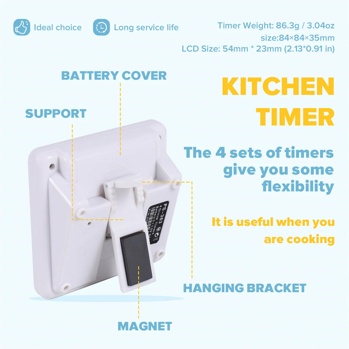Qualitative Digital Countdown Timer 4 Channel Count Up Down Kitchen Cooking Timer Clock
