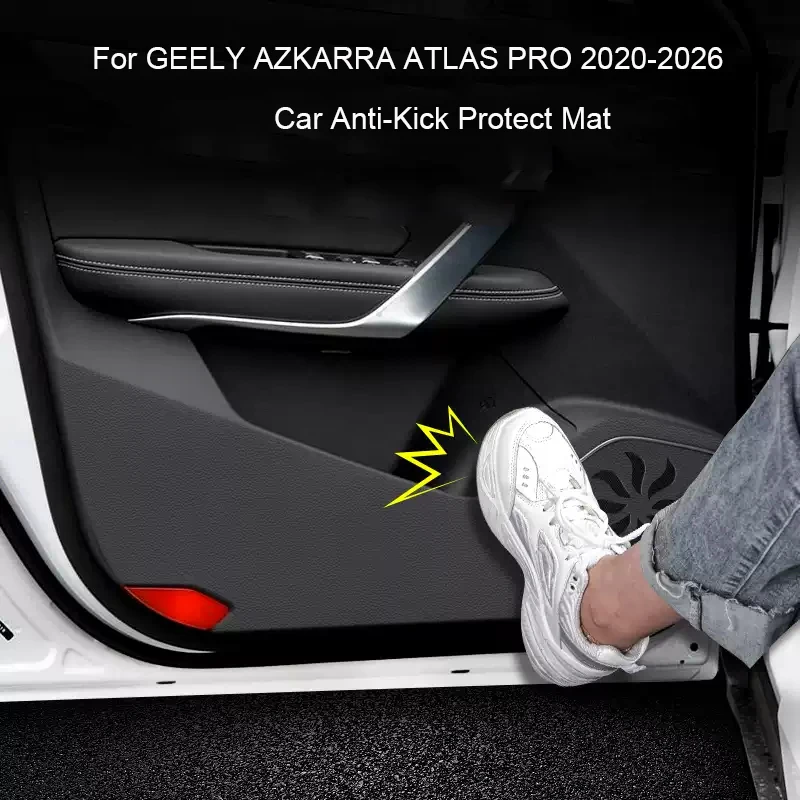 Car B-Pillar Door Anti-Kick Protect Pad PU Leather For GEELY AZKARRA ATLAS PRO 2020-2026 Auto Trunk Anti-Dirty Scratch Resistant