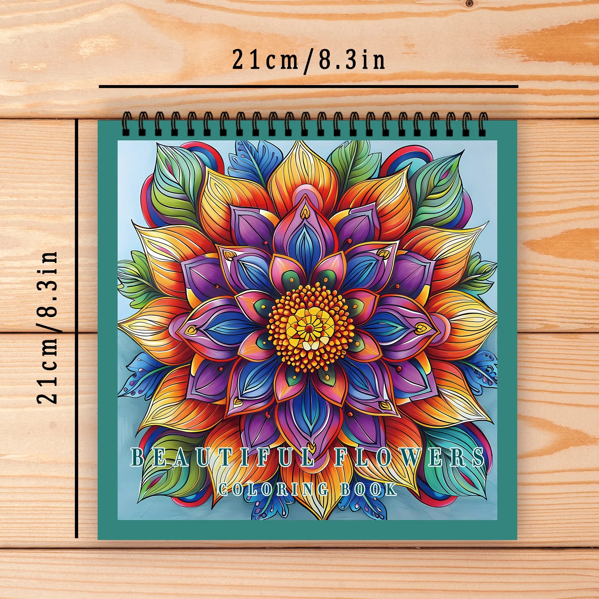 Spiral Colouring Book 30 Sheets 8.3x 8.3 inches 100gsm Thick Paper, For Relief, Anxiety, Perfect for Many Holiday Gifts