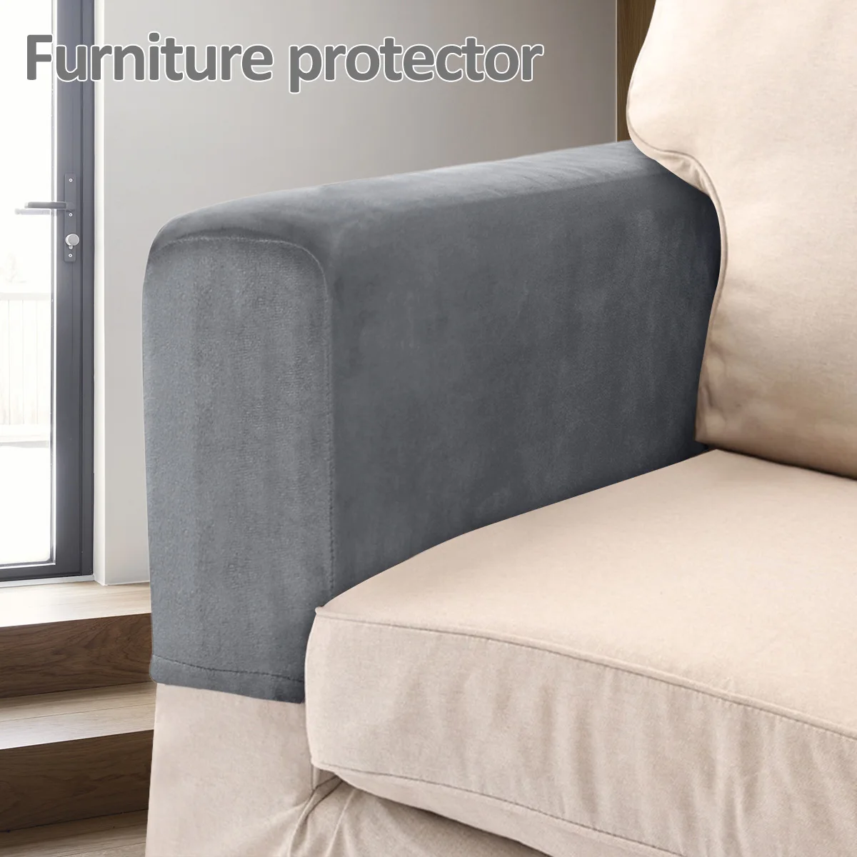 2 unids/set moderno Simple reposabrazos de sofá para el hogar funda de sofá gruesa elástica protección antideslizante reposabrazos funda de sofá