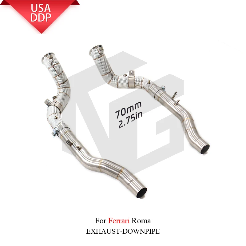 

ING SS304 Catless Downpipe Header For Ferrari Roma Engine Tools Accessories Drain Isolation Pipe Exhaust System