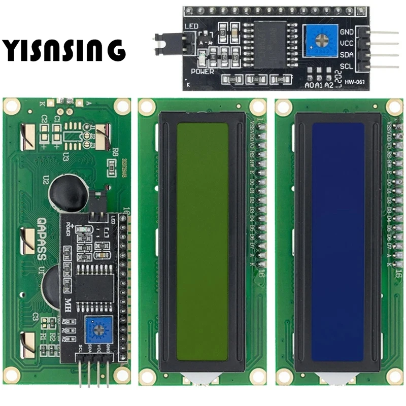 

LCD1602 1602 LCD Module Blue / Yellow Green Screen 16x2 Character LCD Display PCF8574T PCF8574 IIC I2C Interface 5V for arduino