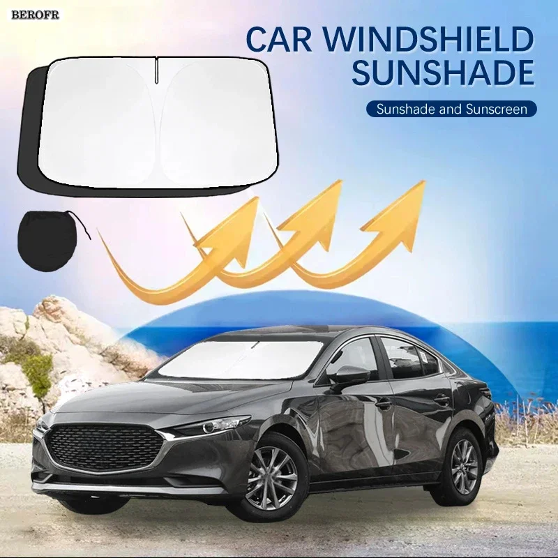 

Car Windshield Sun Shade Covers Front Window Sunscreen UV Parasol For Mazda Axela 2016-2024 CX3 Summer Car Accessories